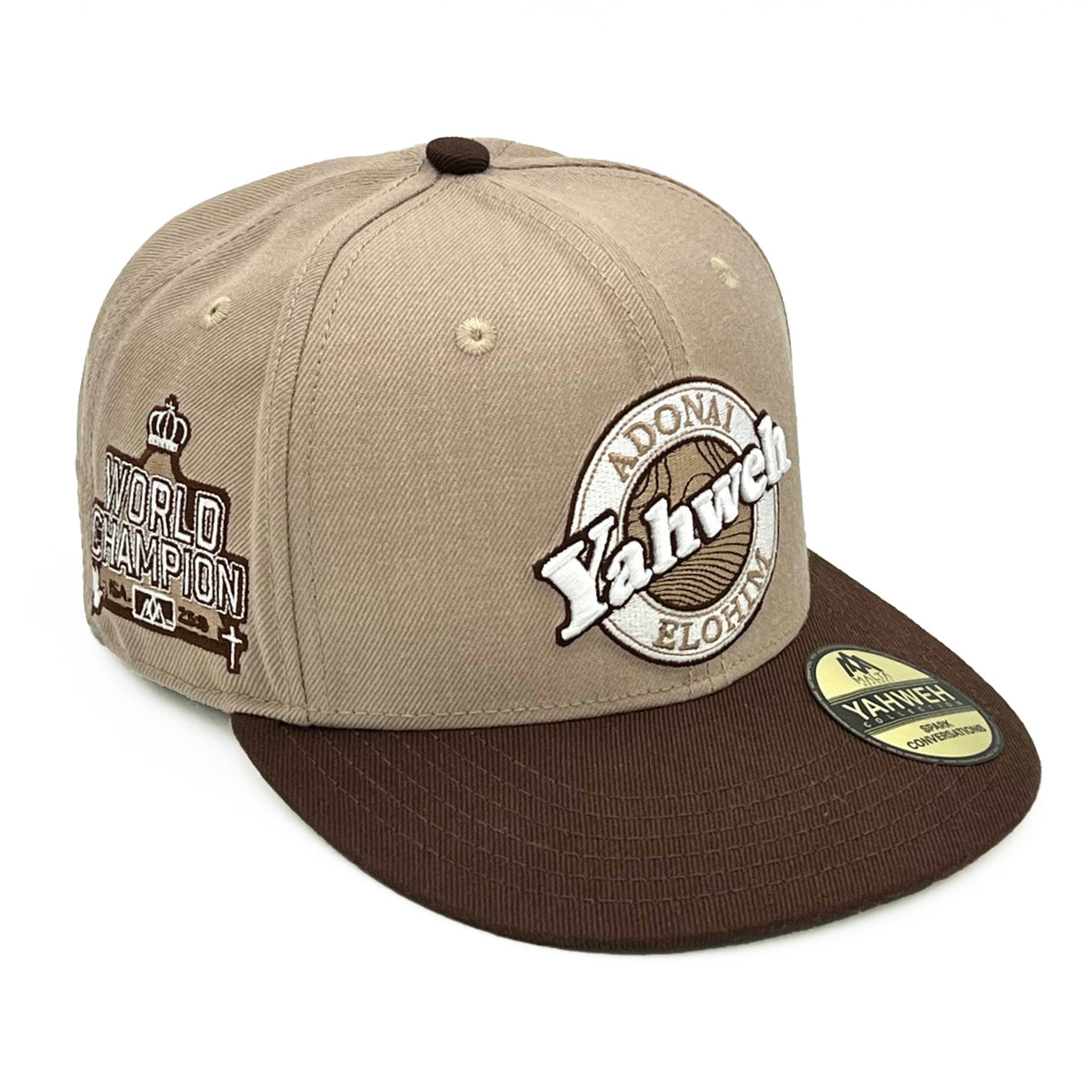 Yahweh Fitted Hat - Brown/Sand – Malta Apparel