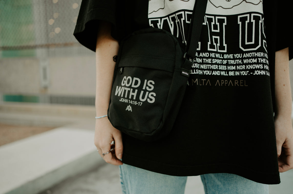 GOD IS WITH US CrossBody Bag Blackout Malta Apparel