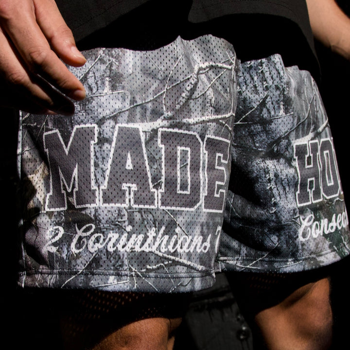 MADE HOLY Mesh Shorts - Malta Woodland Camo