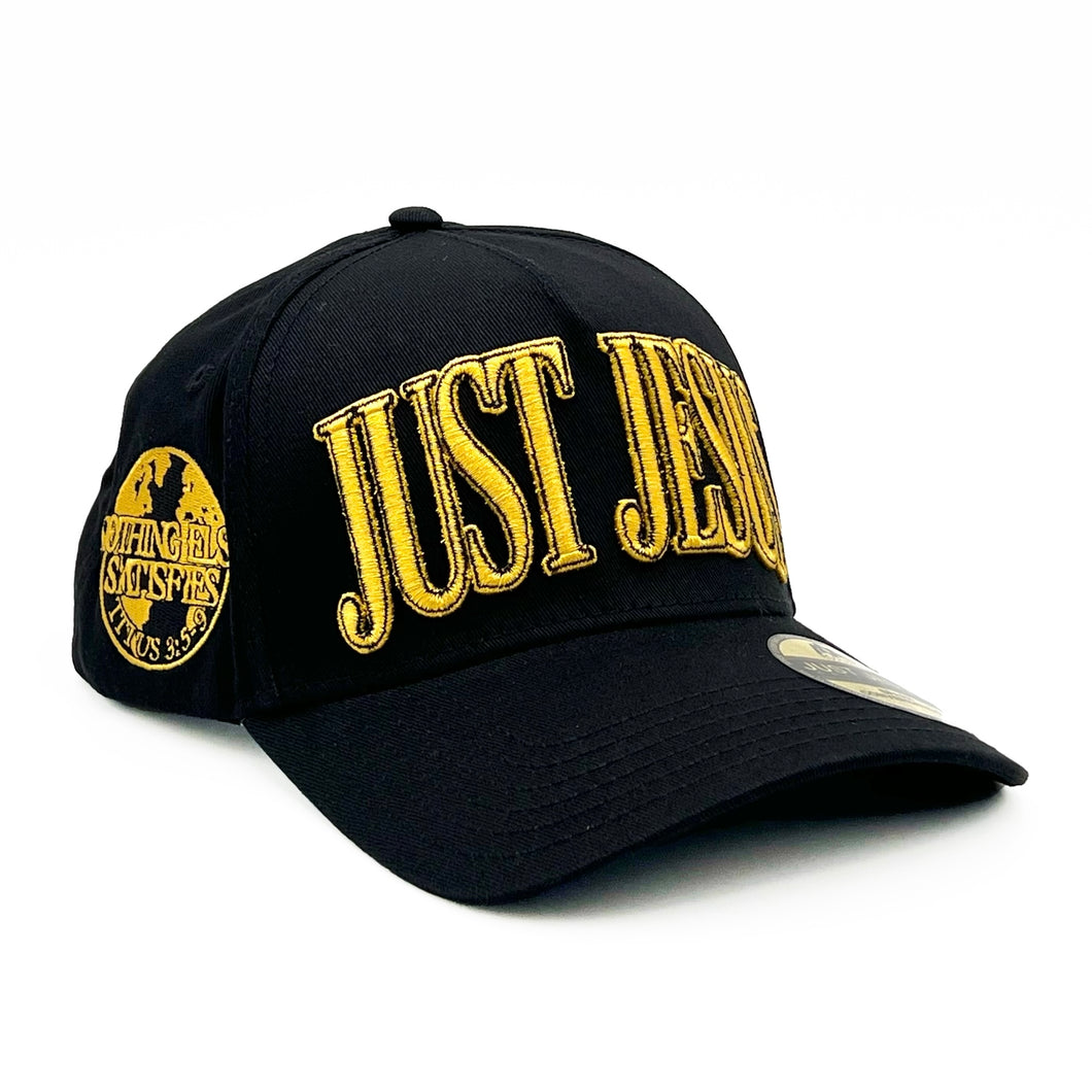 ‘JUST JESUS’ Premium SnapBack - Black/Yellow