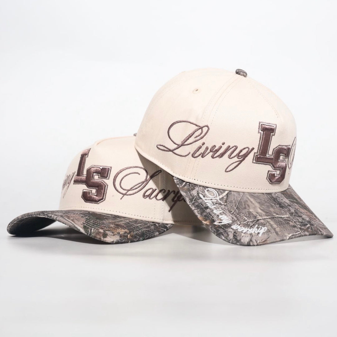 [PRE-ORDER - SHIPS END OF JUNE] Living Sacrifice Exclusive SnapBack - Cream/Malta Woodland Camo