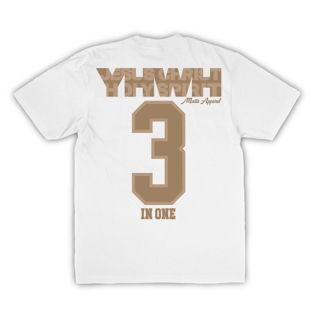 ‘3 in 1’ Heavyweight Puff Print - White - Malta Apparel