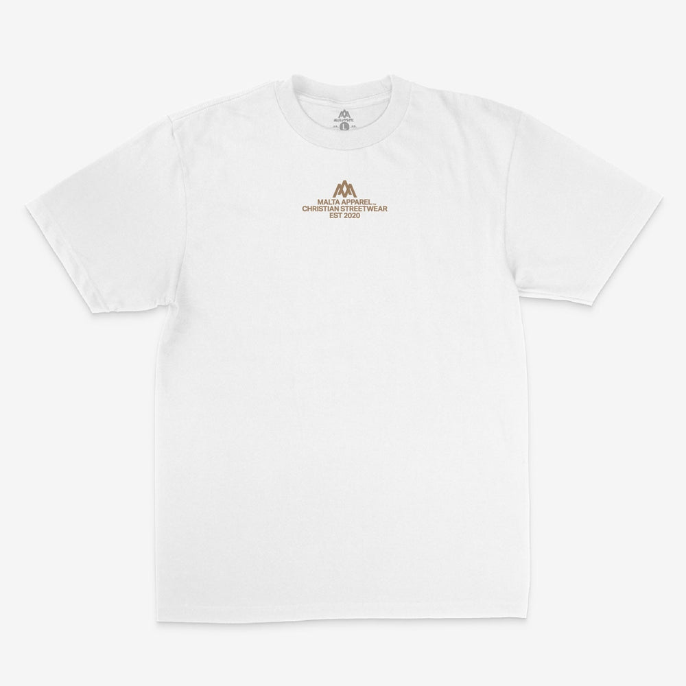 ‘3 in 1’ Heavyweight Puff Print - White - Malta Apparel