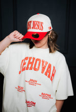 Load image into Gallery viewer, ‘JUST JESUS’ Premium SnapBack - Cream/Red
