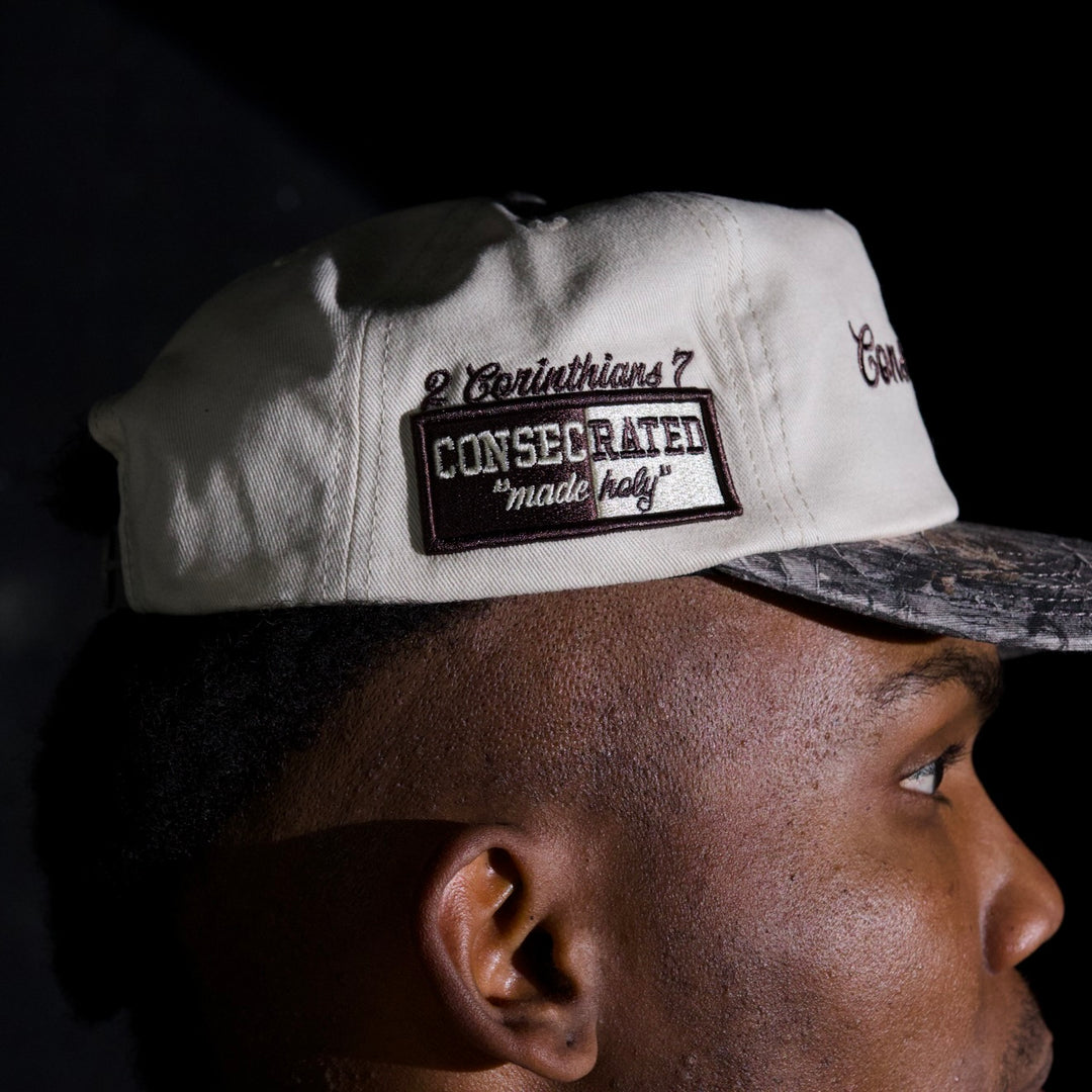 CONSECRATED UNSTRUCTURED Premium SnapBack - Cream/Malta Woodland Camo