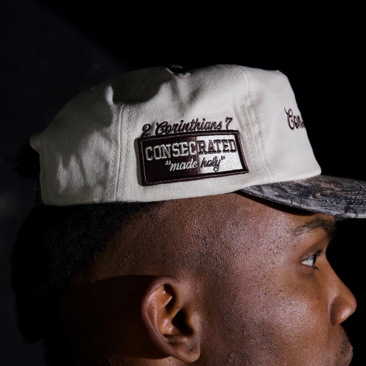 CONSECRATED UNSTRUCTURED Premium SnapBack - Cream/Malta Woodland Camo