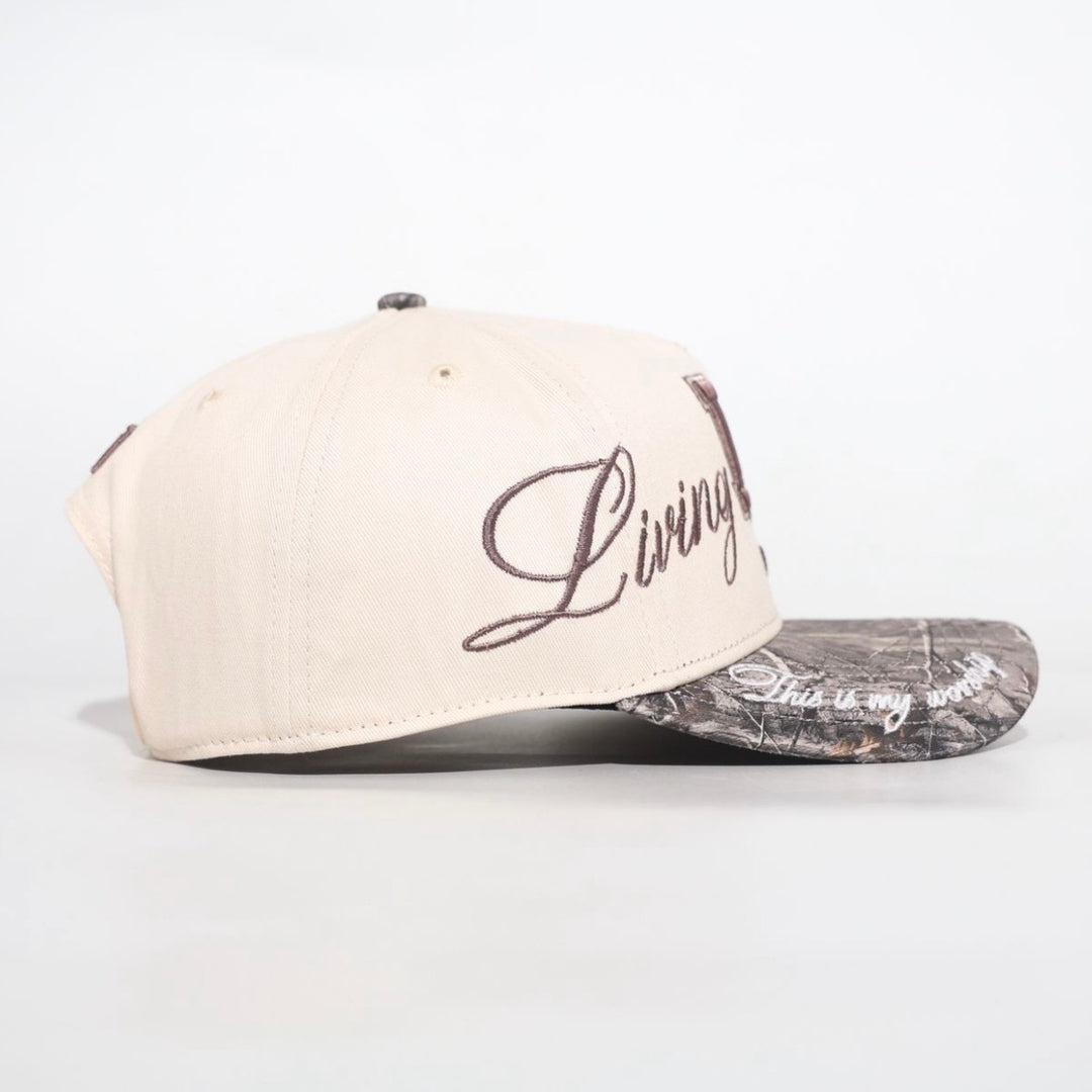 [PRE-ORDER - SHIPS END OF JUNE] Living Sacrifice Exclusive SnapBack - Cream/Malta Woodland Camo