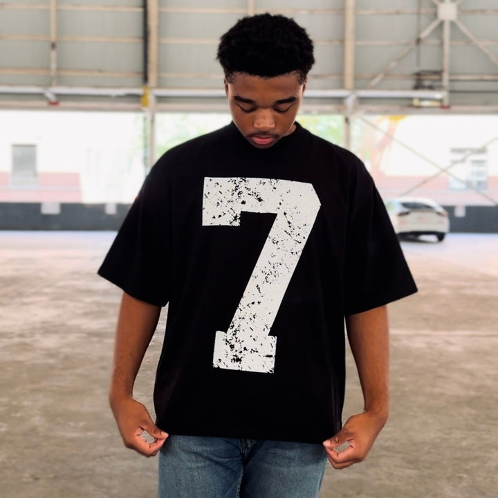 70x7 Drop Shoulder Tee (Super Oversized) - Black - Malta Apparel