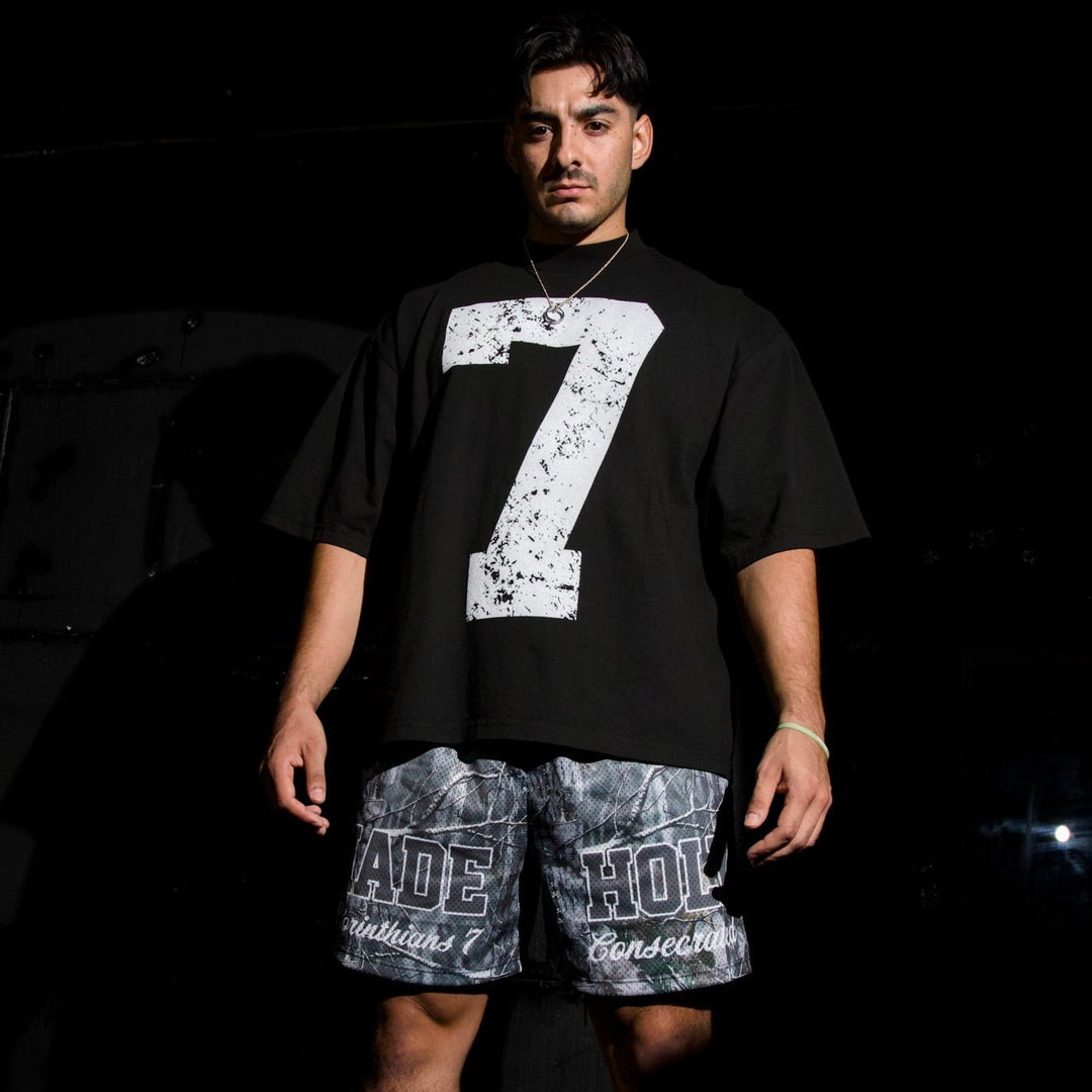 70x7 Drop Shoulder Tee (Super Oversized) - Black - Malta Apparel