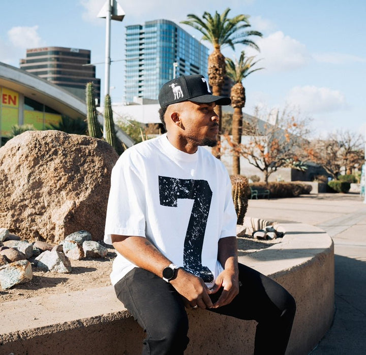 70x7 Drop Shoulder Tee (Super Oversized) - White - Malta Apparel