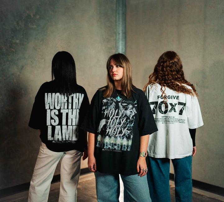 70x7 Drop Shoulder Tee (Super Oversized) - White - Malta Apparel