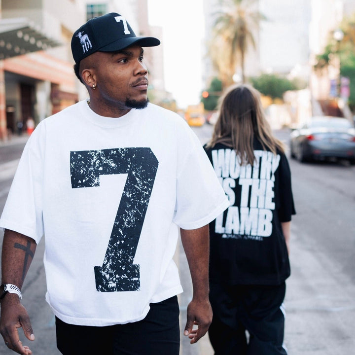 70x7 Drop Shoulder Tee (Super Oversized) - White - Malta Apparel