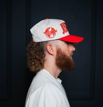 Load image into Gallery viewer, ‘JUST JESUS’ Premium SnapBack - Cream/Red
