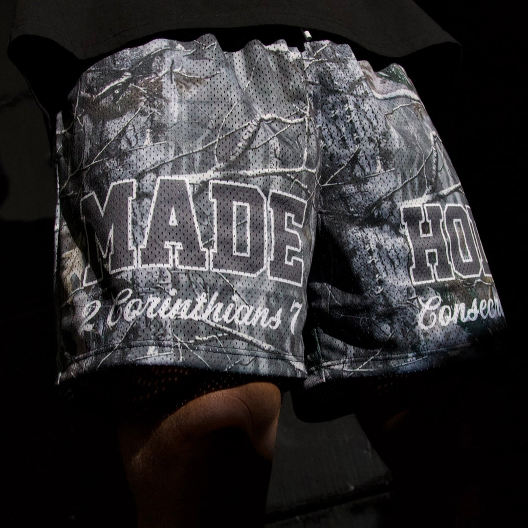 MADE HOLY Mesh Shorts - Malta Woodland Camo