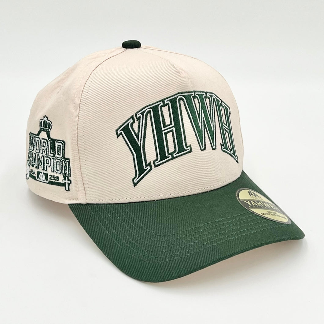 [PRE-ORDER - SHIPS MARCH 11TH] ‘YHWH’ Structured SnapBack - Cream/Billiard Green