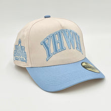Load image into Gallery viewer, [PRE-ORDER - SHIPS MAY 15TH] ‘YHWH’ Structured SnapBack - Cream/Baby Blue
