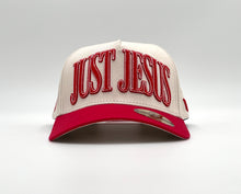 Load image into Gallery viewer, ‘JUST JESUS’ Premium SnapBack - Cream/Red
