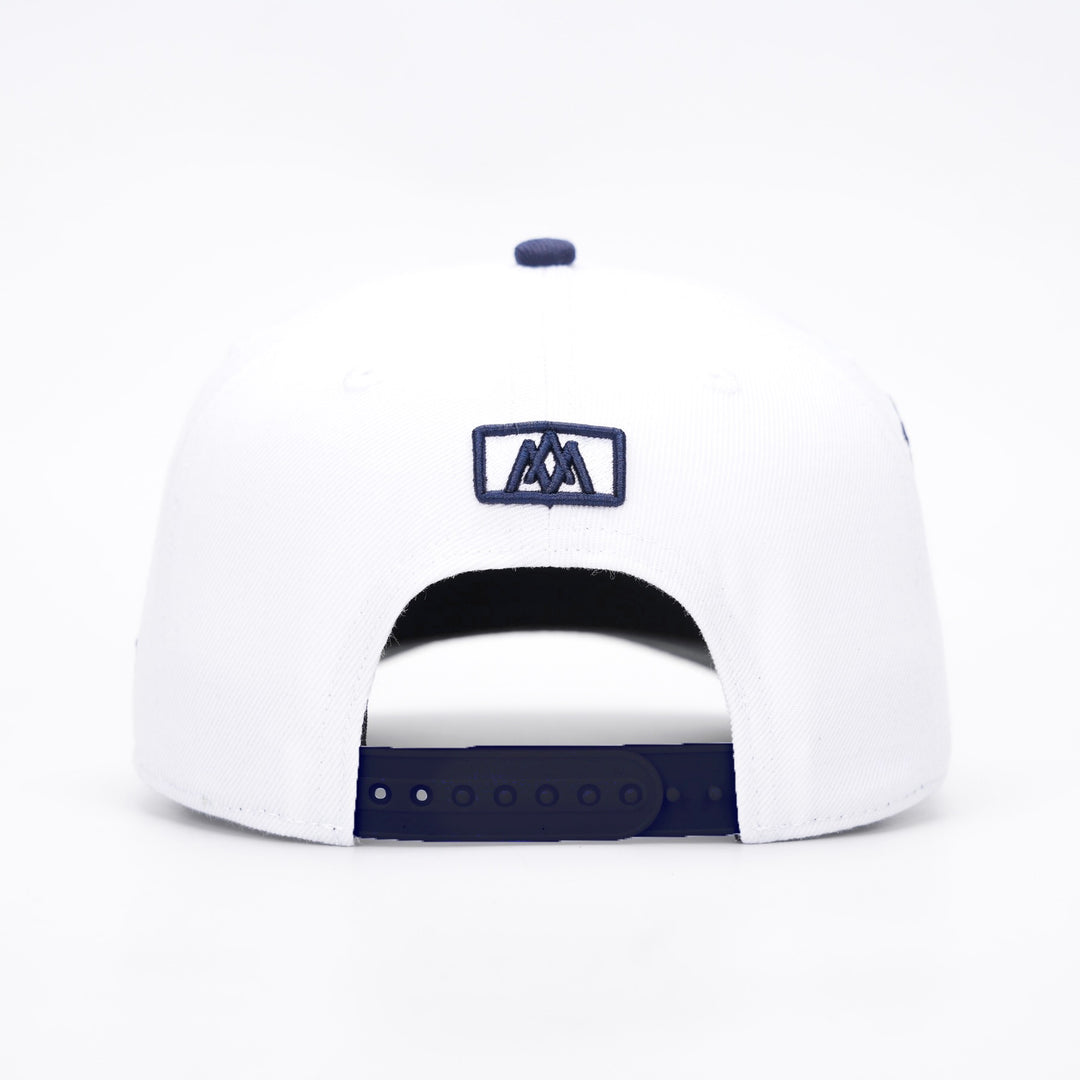 [PRE-ORDER - SHIPS MARCH 21ST] ‘7’ Premium Wool Blend SnapBack - White/Navy