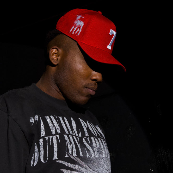 ‘7’ Premium Wool Blend SnapBack - Red/White