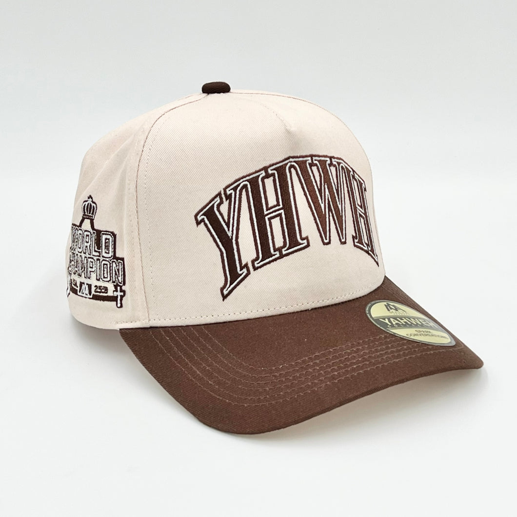 ‘YHWH’ Structured SnapBack - Cream/Brown