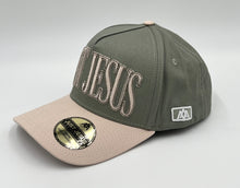 Load image into Gallery viewer, ‘JUST JESUS’ Premium SnapBack - Sage/Cream
