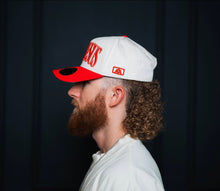 Load image into Gallery viewer, ‘JUST JESUS’ Premium SnapBack - Cream/Red
