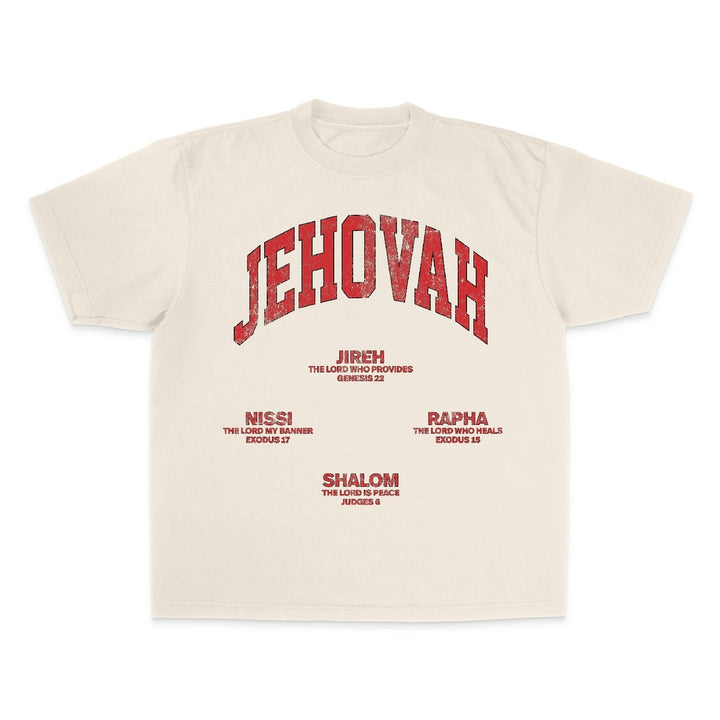 JEHOVAH Tee - Cream/Red