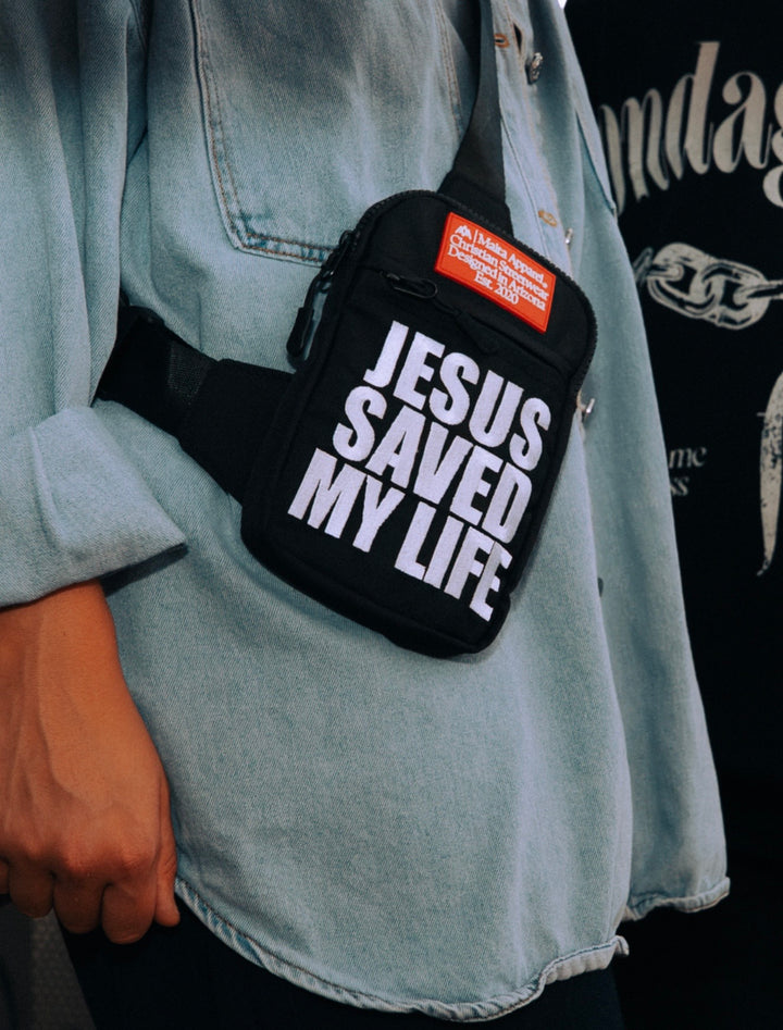 Jesus Saved My Life Cross-Body Bag - Black