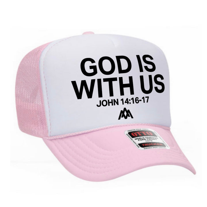 God is With Us Foam Trucker - Pink/White