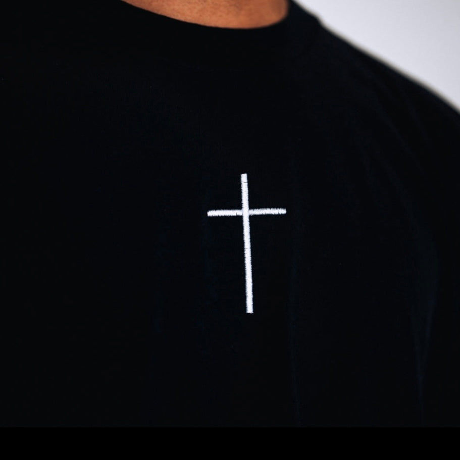 Jesus Saved My Life PUFF PRINT - Black