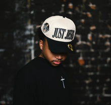 Load image into Gallery viewer, ‘JUST JESUS’ Premium SnapBack - Cream/Black
