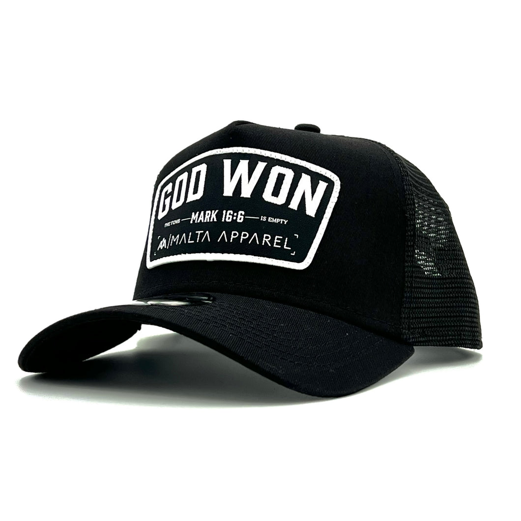 ‘God Won’ Trucker Hat - Blackout