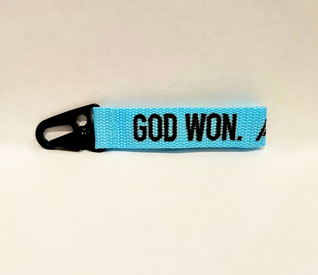 ‘God Won’ Embroidered Keychain