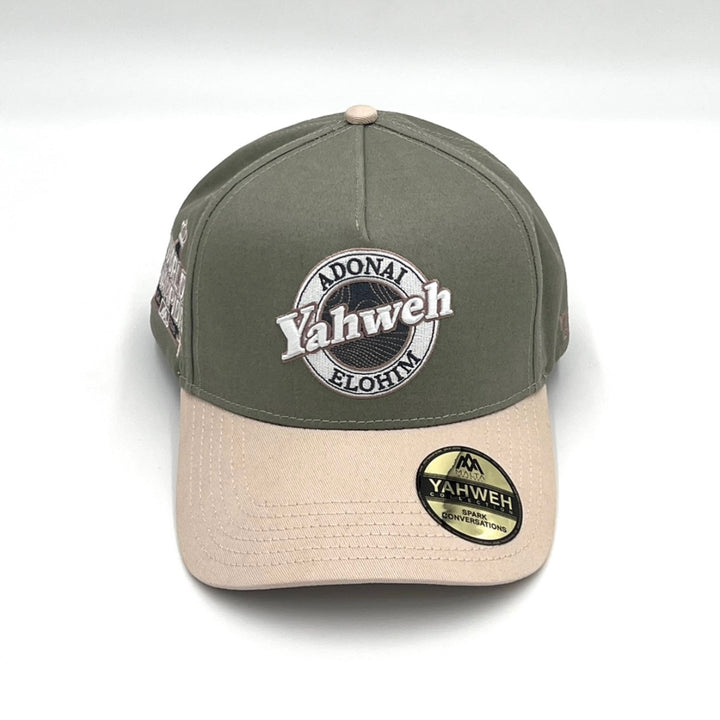 ‘Yahweh’ Premium Cotton SnapBack - Sage/Cream