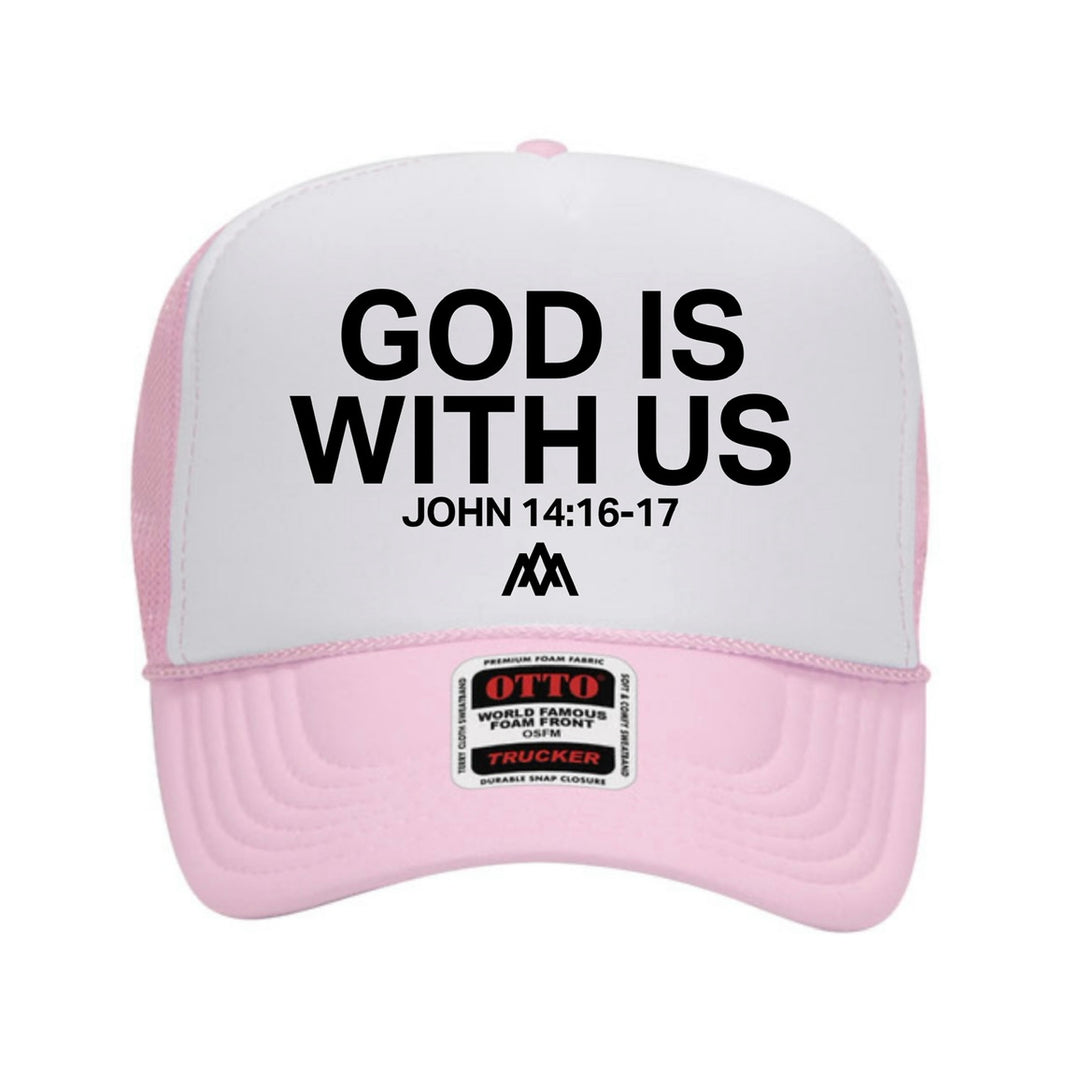 God is With Us Foam Trucker - Pink/White