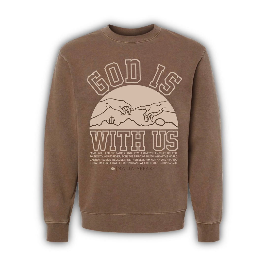 ‘God Is With Us’ Premium Garment-Dyed Crewneck