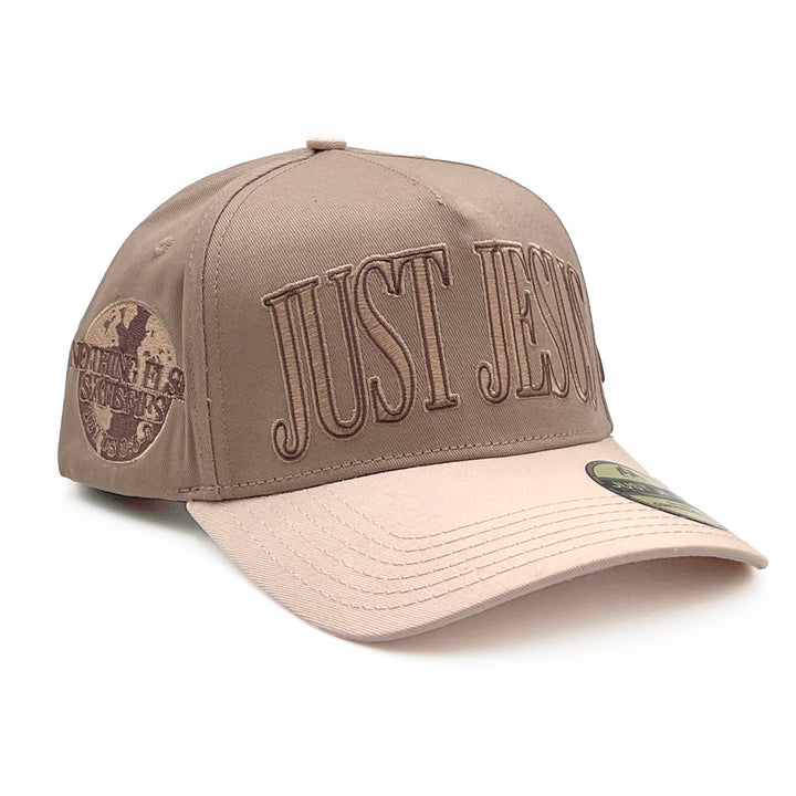 ‘JUST JESUS’ Premium SnapBack - Latte/Cream