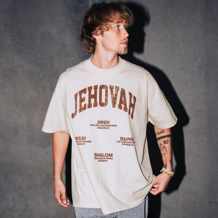 JEHOVAH Tee - Cream/Brown