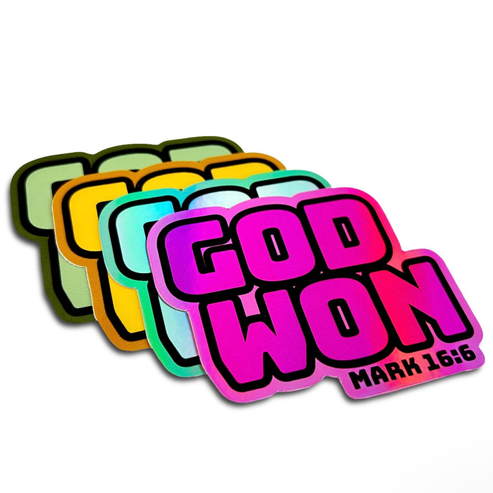 God Won Hydroflask Stickers