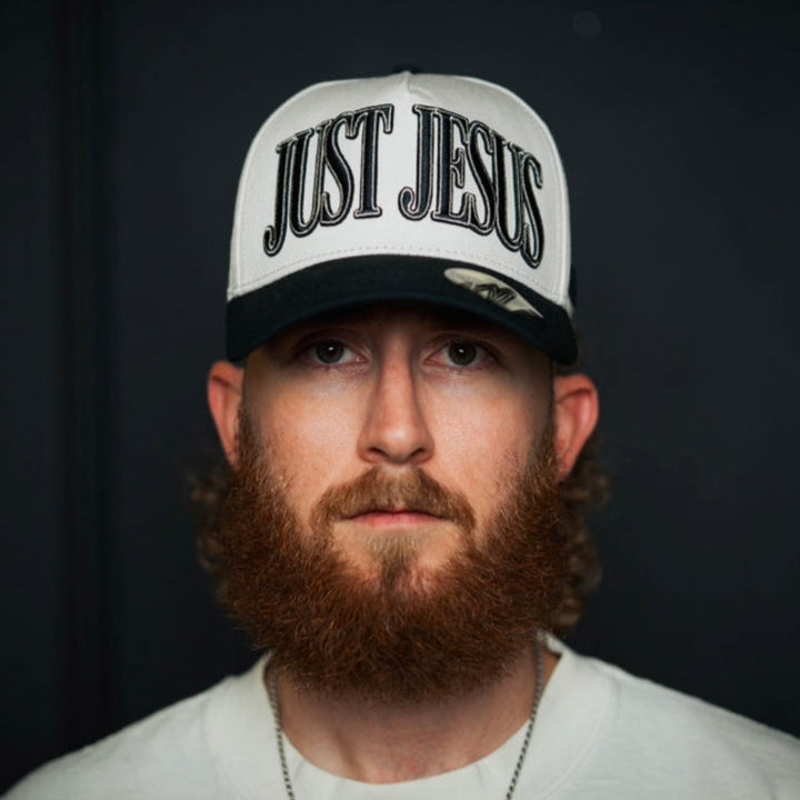 ‘JUST JESUS’ Premium SnapBack - Cream/Black