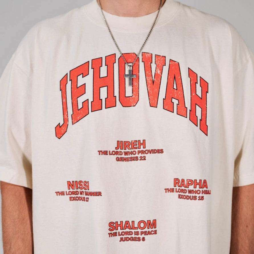 JEHOVAH Tee - Cream/Red