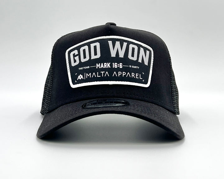 [PRE-ORDER - SHIPS SEPTEMBER 24TH] God Won Trucker Hat - Blackout