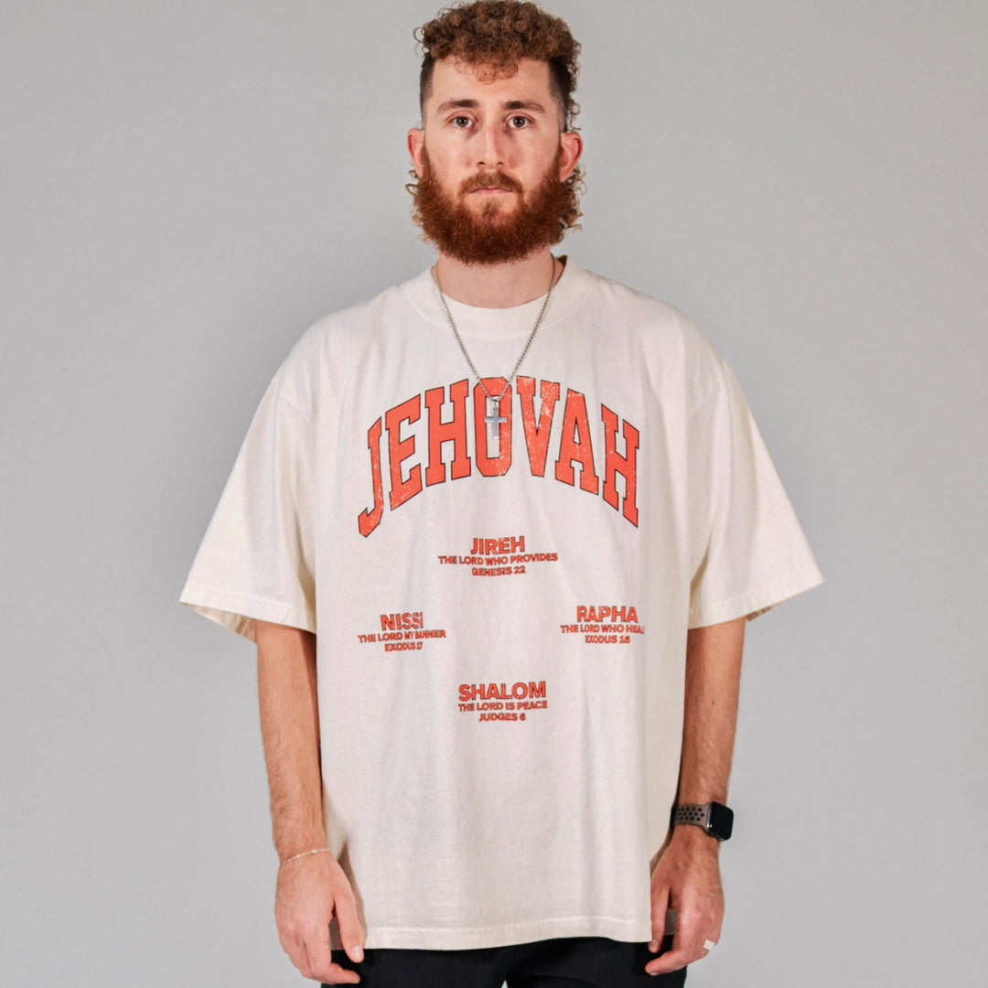 JEHOVAH Tee - Cream/Red