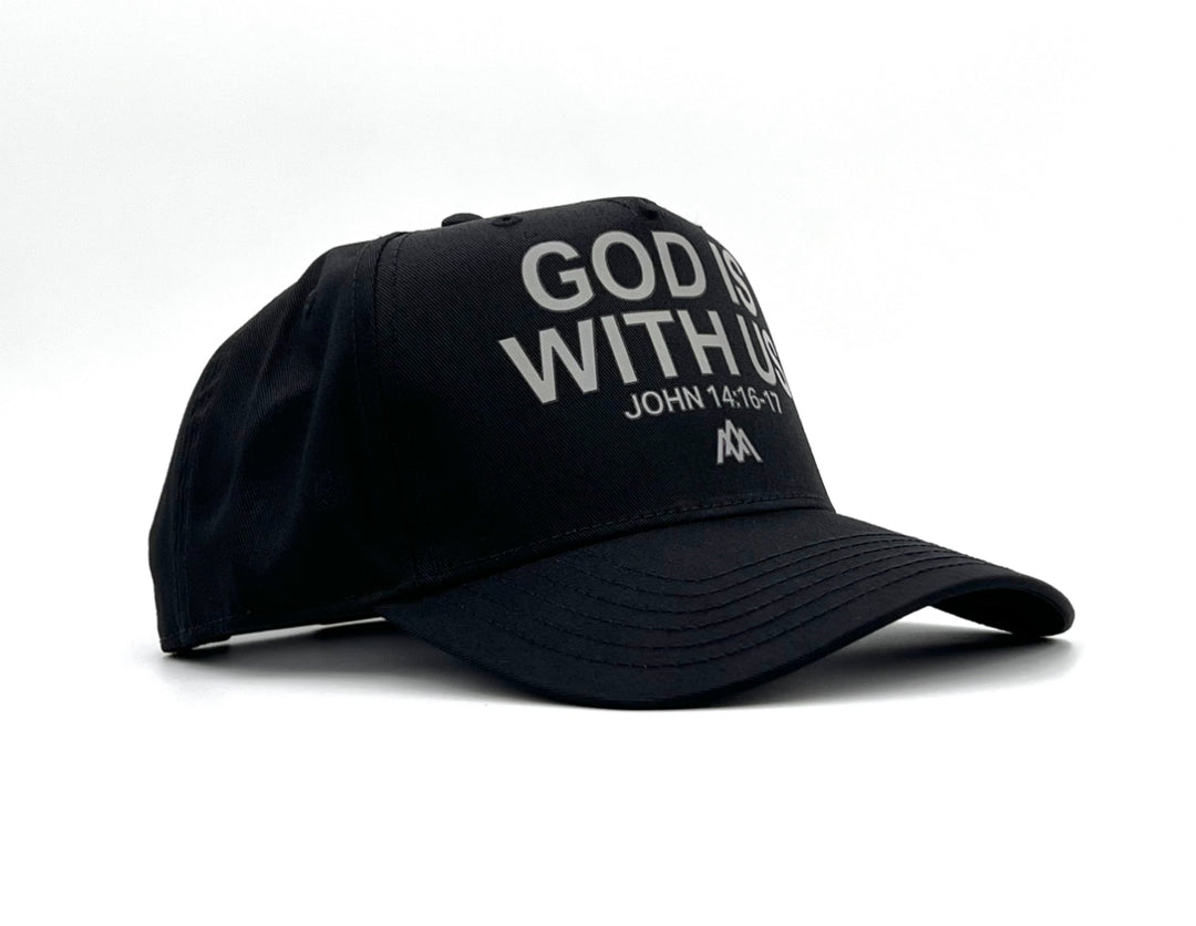 GOD IS WITH US Structured Trucker - Blackout