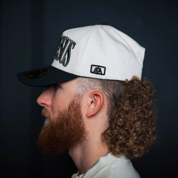 ‘JUST JESUS’ Premium SnapBack - Cream/Black