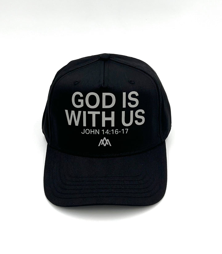 GOD IS WITH US Structured Trucker - Blackout