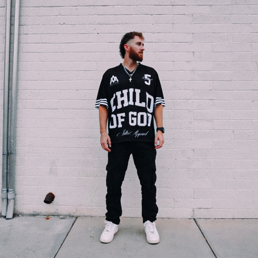BELOVED CHILD OF GOD Jersey - Black (Oversized) - Malta Apparel
