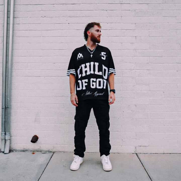 BELOVED CHILD OF GOD Jersey - Black (Oversized) - Malta Apparel