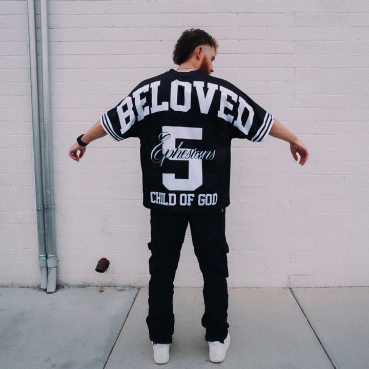 BELOVED CHILD OF GOD Jersey - Black (Oversized) - Malta Apparel