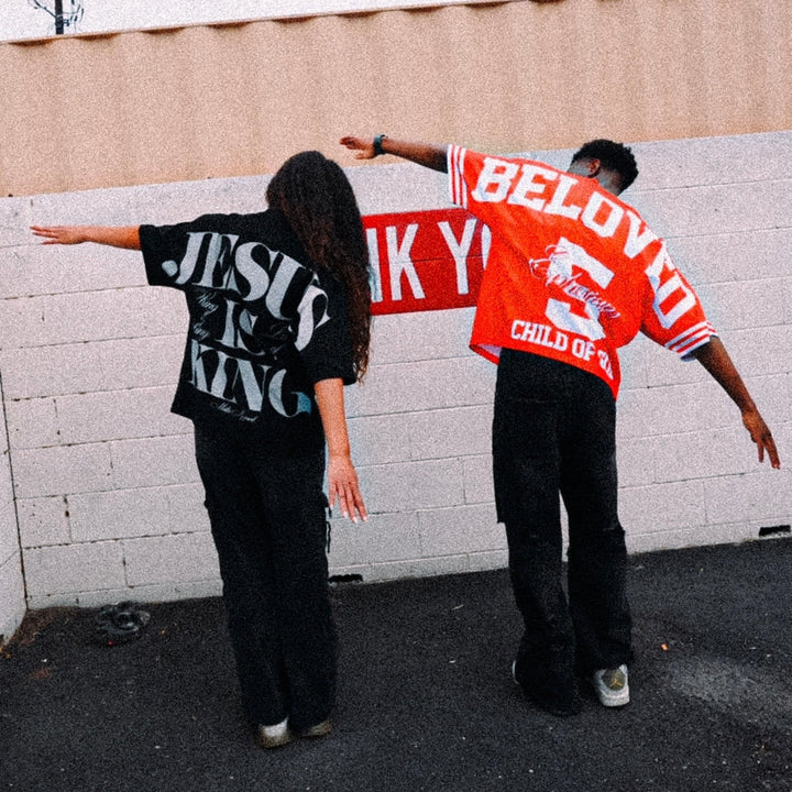 BELOVED CHILD OF GOD Jersey - Red (Oversized) - Malta Apparel